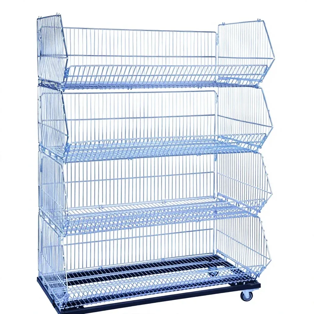 Foldable Steel Warehouse Cage for Stacking Cargo photo 1
