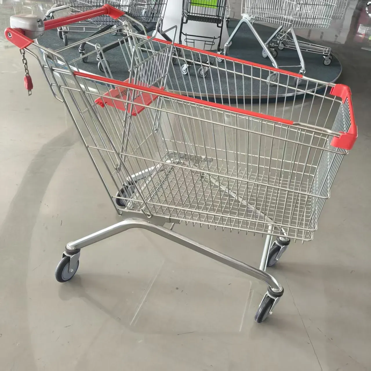 180 L European Style Mesh Folding Shopping Trolley