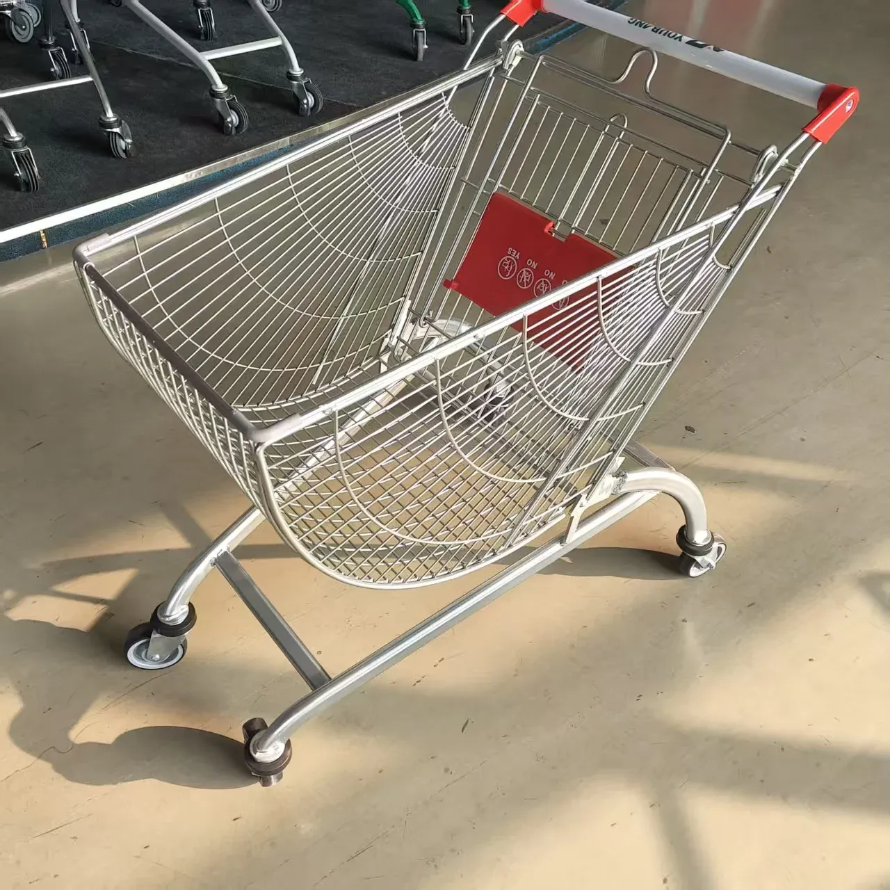 European Style Folding Mesh Steel 80L Shopping Trolley 5