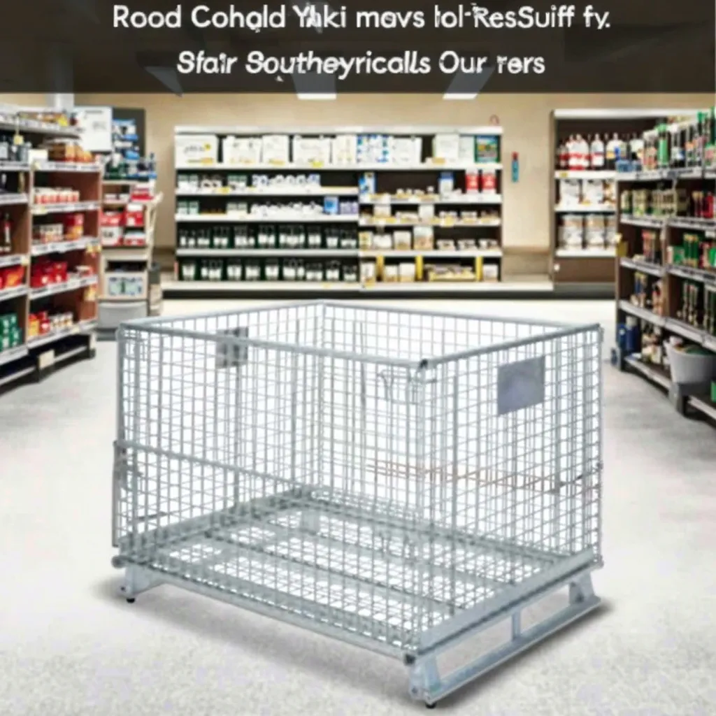 Medium-sized Heavy Duty Stackable Wire Mesh Storage Cage with 250 kg detail 3