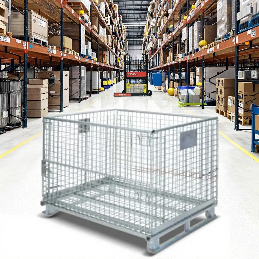 Medium-sized Heavy Duty Stackable Wire Mesh Storage Cage with 250 kg photo 3