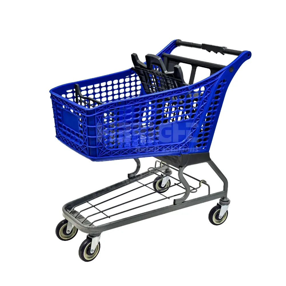 Supermarket Waterproof Heavy Duty Plastic Shopping Trolley