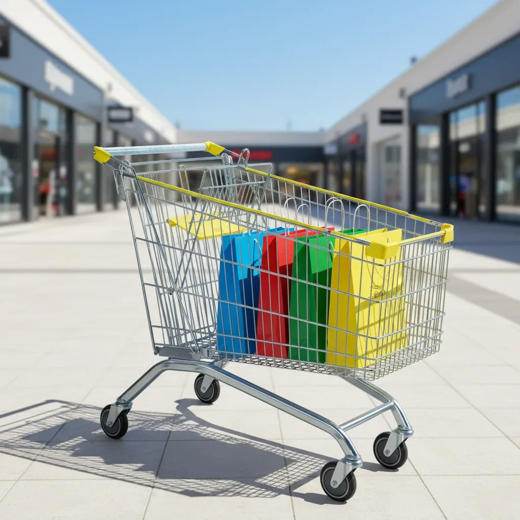 European Style Folding Mesh Shopping Trolley 180L