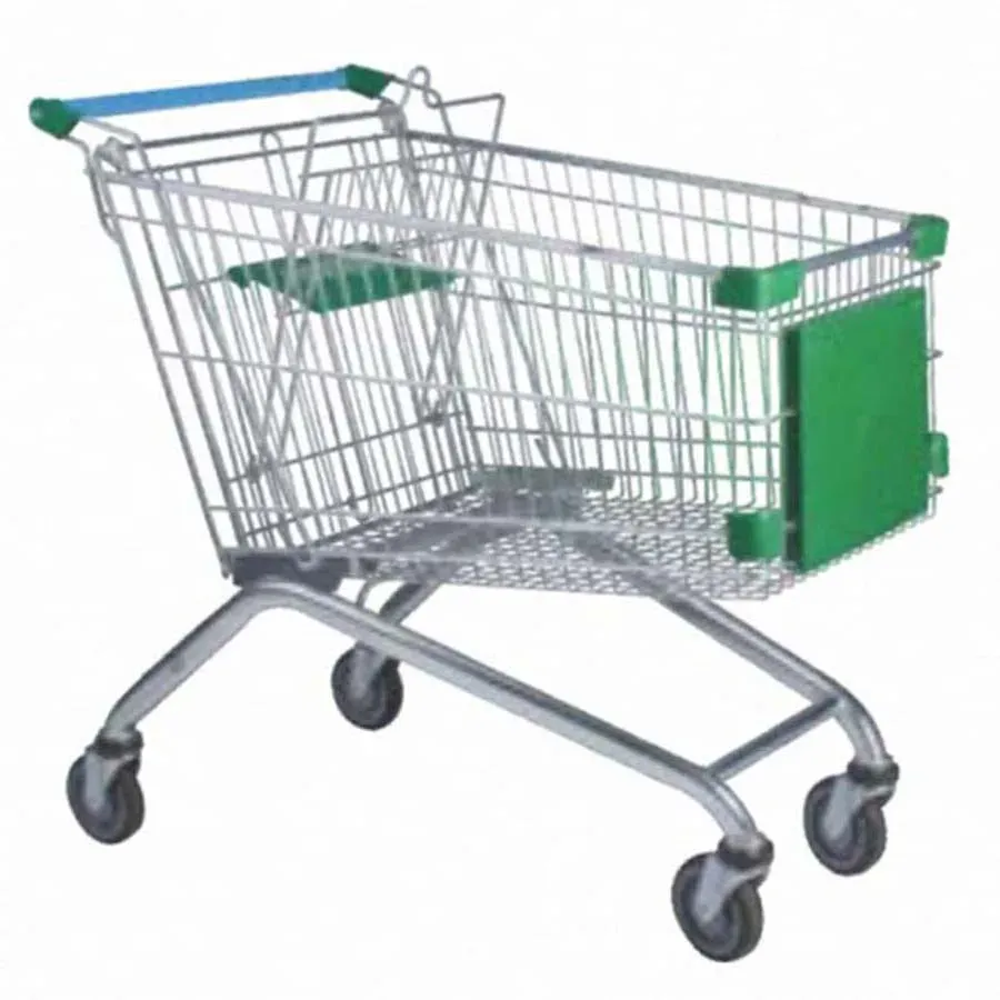 European Style Hand Push 150L Foldable Mesh Shopping Trolley Store detail 1