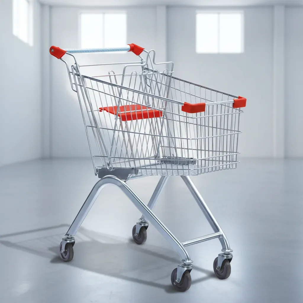 60L European Style Folding Mesh Shopping Trolley