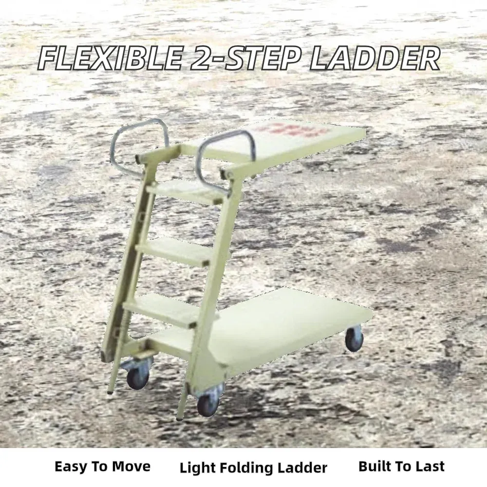 Two-Step Stainless Steel Ladder Trolley photo 2