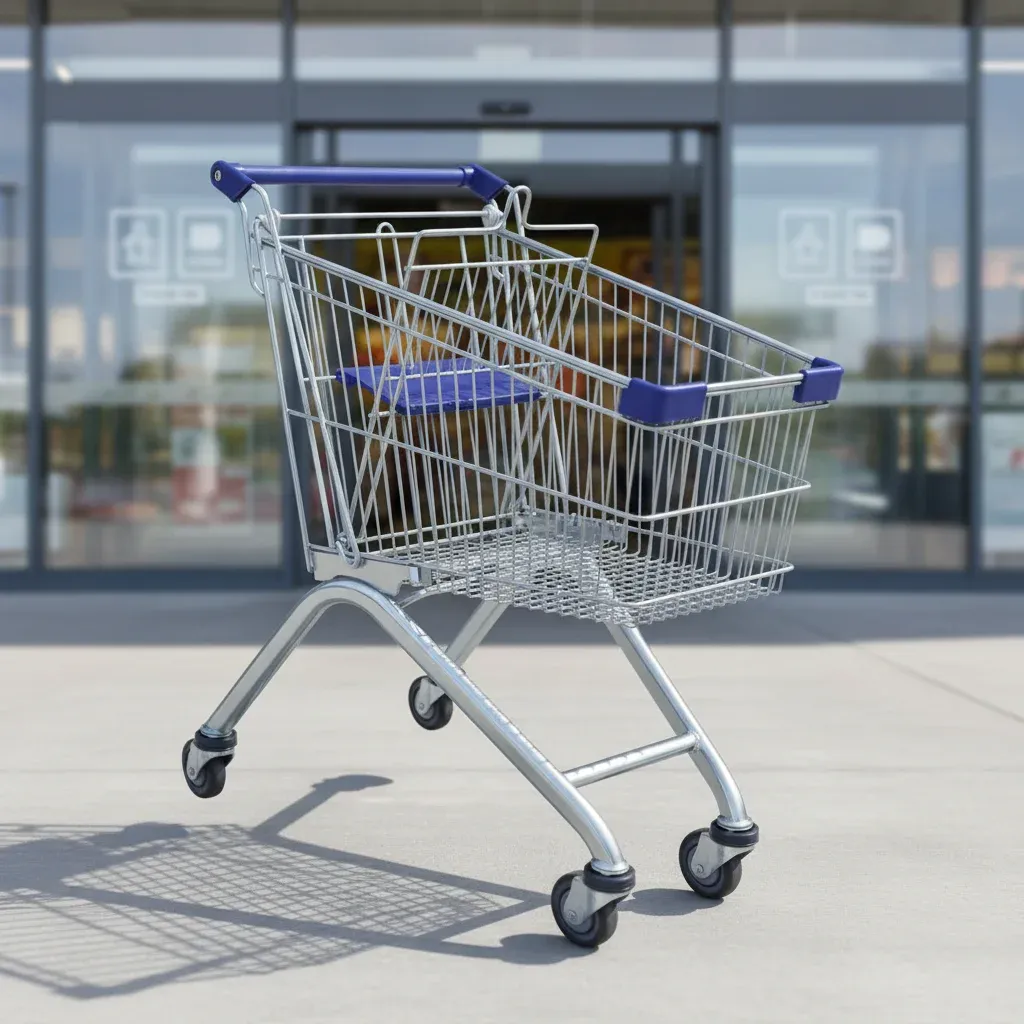 Stainless Steel European Style 80L Shopping Trolley Wheels