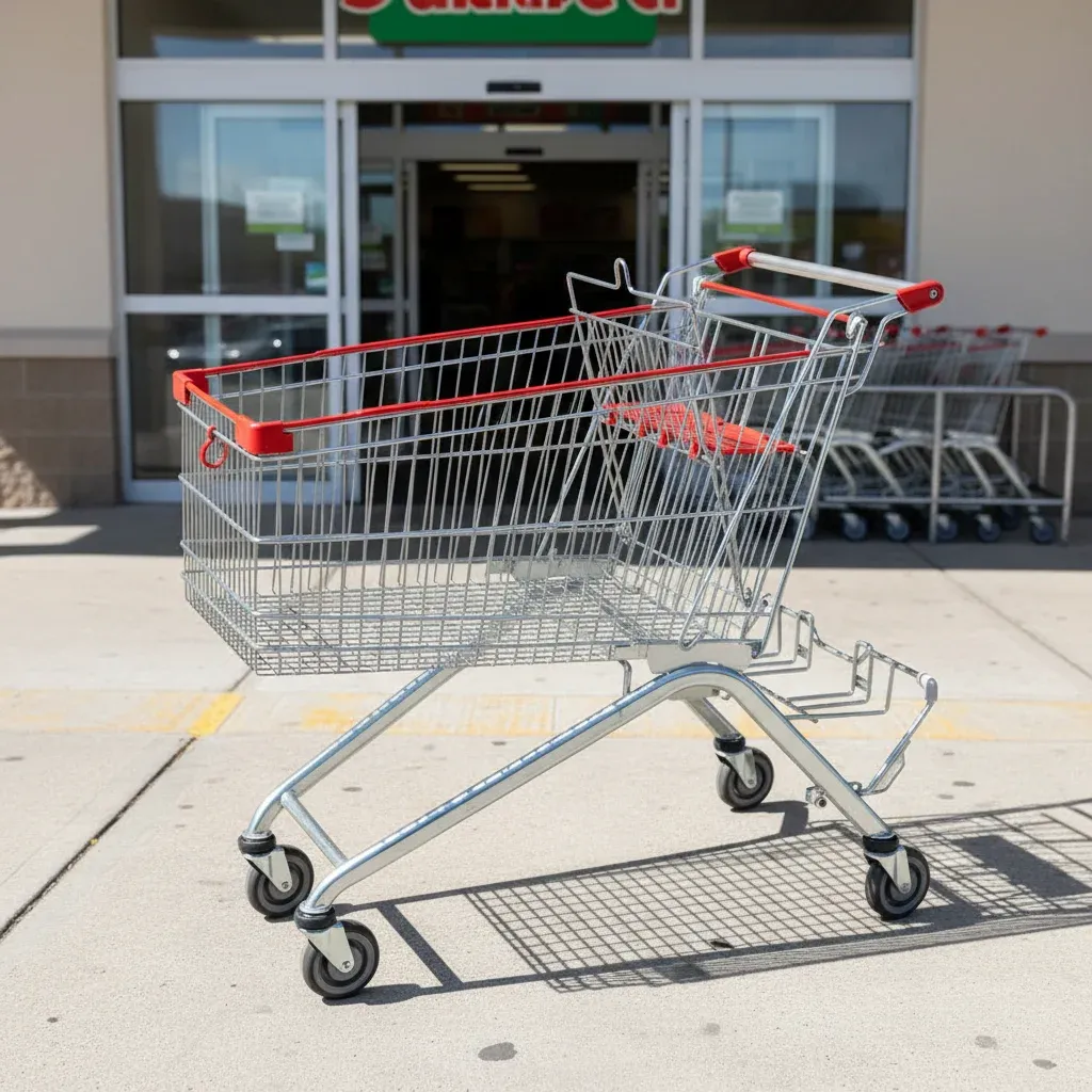 180L European Style Folding Supermarket Metal Shopping Trolley (LPT-48318)