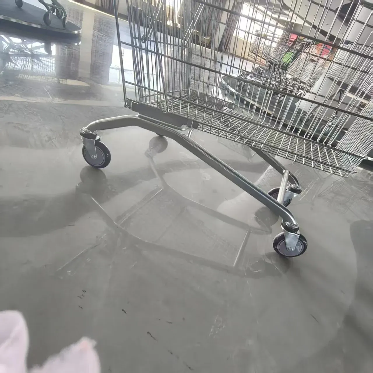 240L European Style Folding Mesh Metal Shopping Trolley (LPT-66378) photo 3