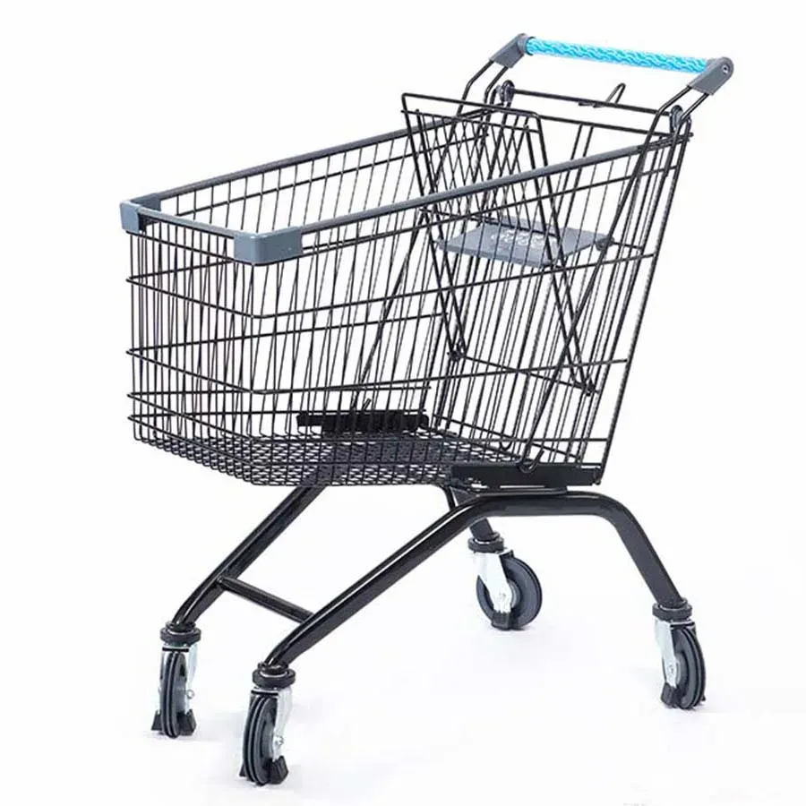 Multiple Size European Style 100L Mesh Foldable Shopping Trolley Store
