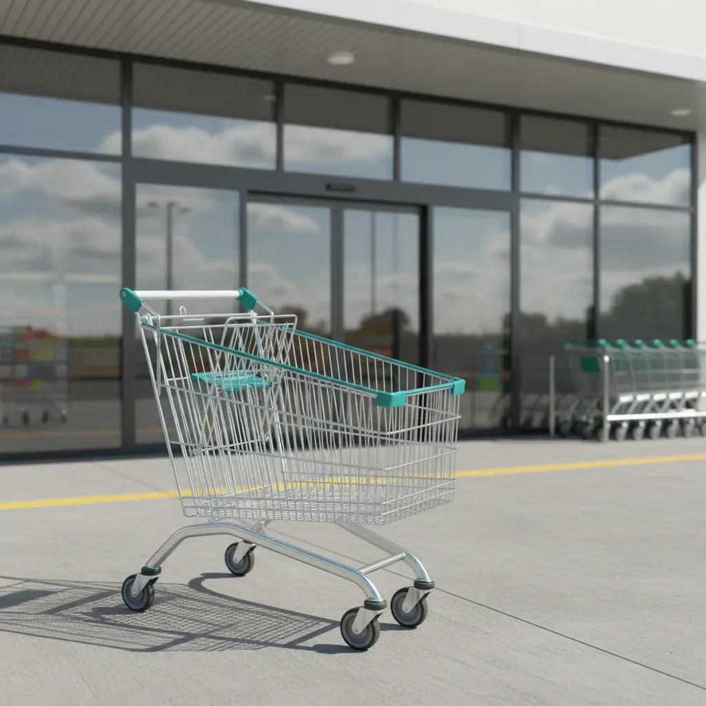 110L Mesh Foldable Shopping Trolley with 4
