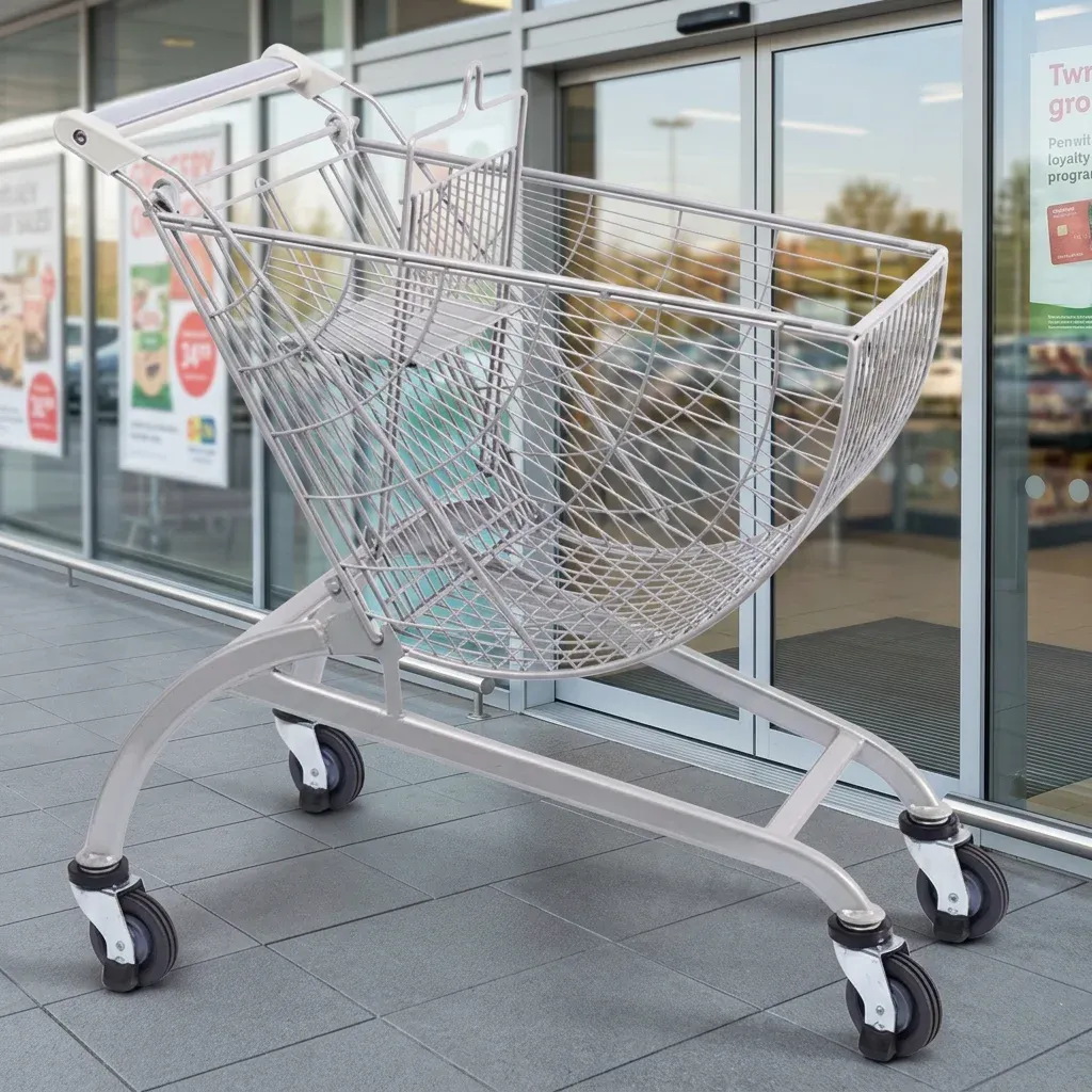 Supermarket European Style Foldable Shopping Trolley 80L (LPT-90819)