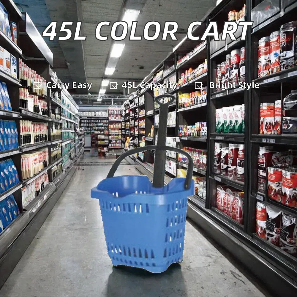 Colourful Plastic Shopping Trolley detail 2