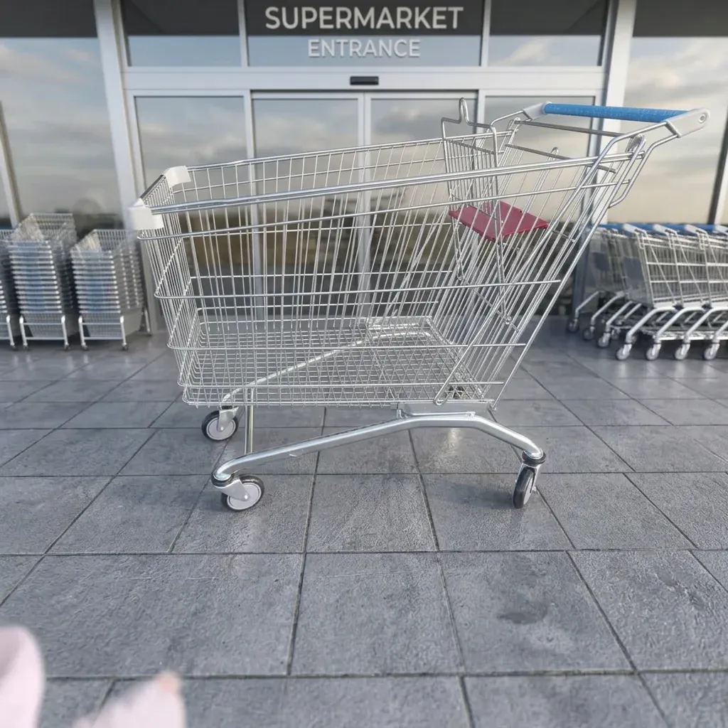 Metal Supermarket 240L European Style Metal Shopping Trolley