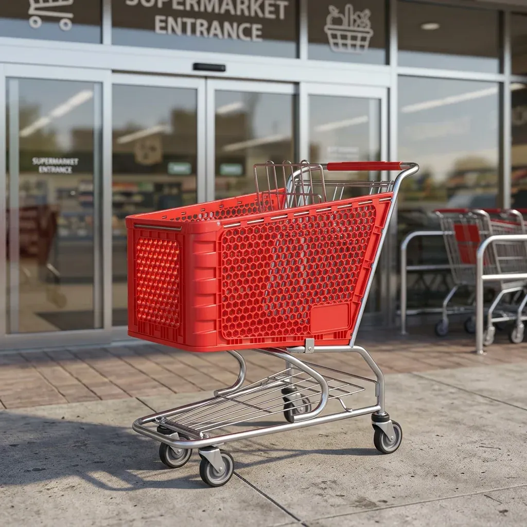 Supermarket Plastic Collapsible Advertising Board 180L Carts