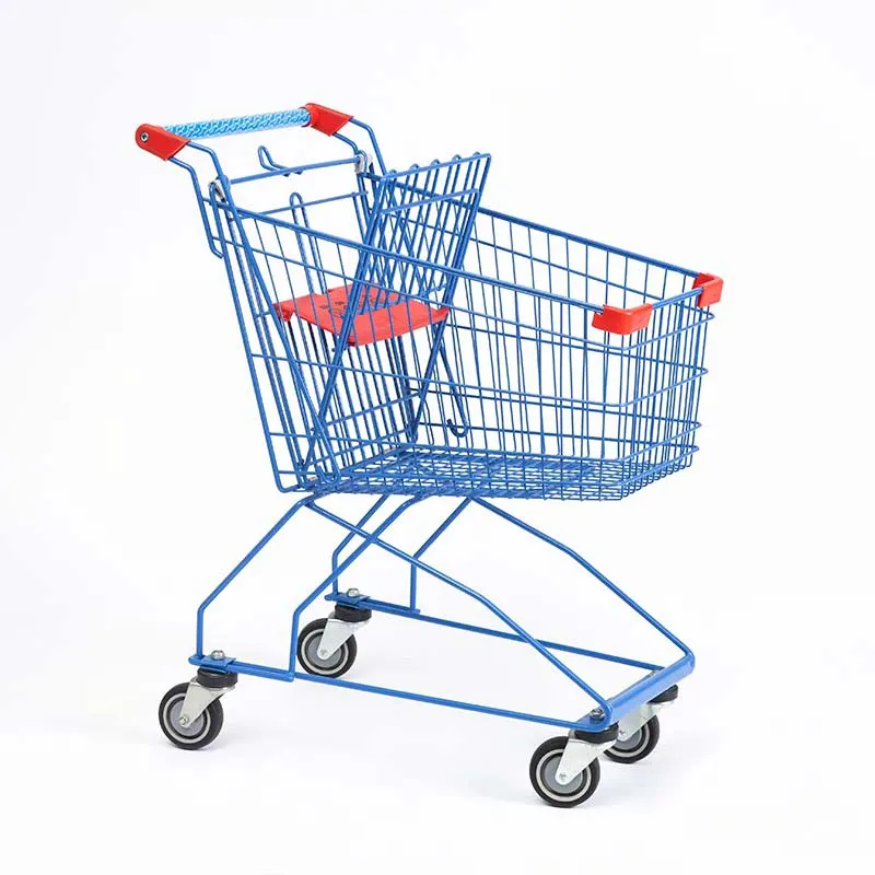 120 L Steel Chrome Plated Asian Style Supermarket Shopping Trolley detail 3