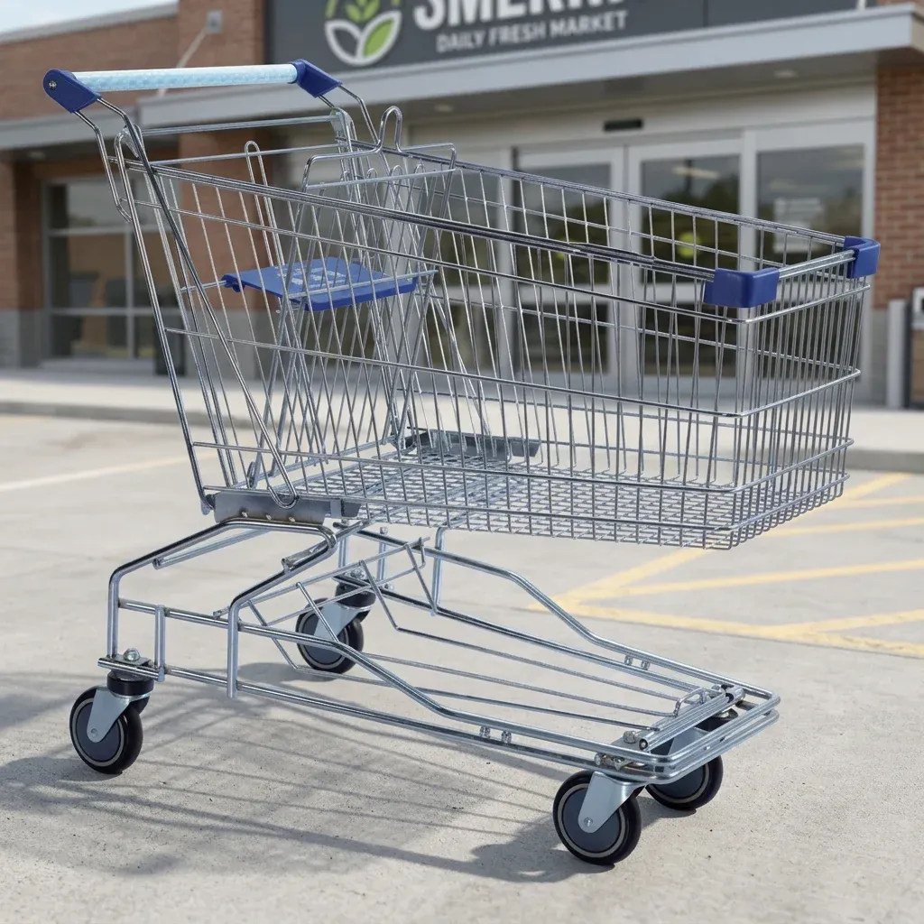 80 L Zinc Steel Powder Coated Unfolding Children Shopping Trolley photo 3