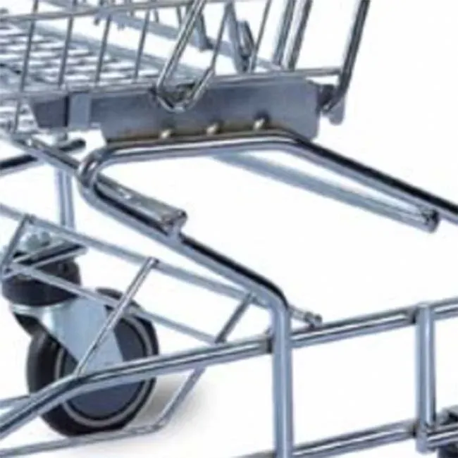 100L Chrome Plated Metal Unfolding Style Supermarket Shopping Trolley photo 4