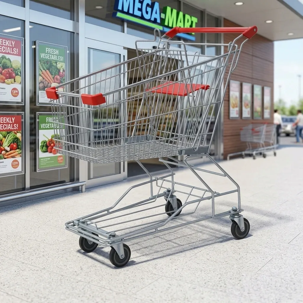Asian Supermarket Shopping Trolley Metal 80L