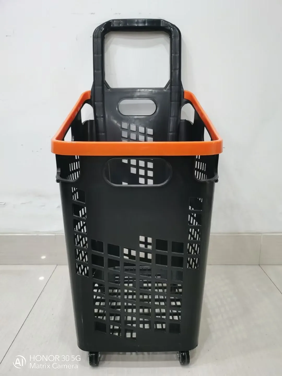 Supermarket 70L Shopping Trolley with Plastic Basket photo 4