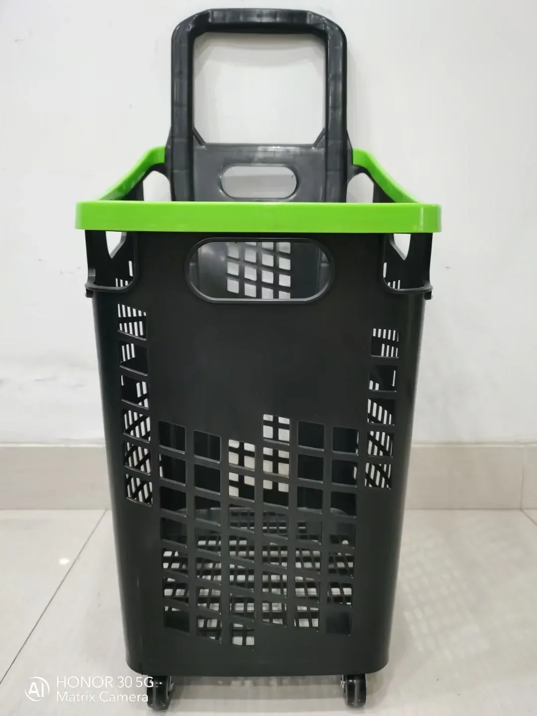 Supermarket 70L Shopping Trolley with Plastic Basket photo 5