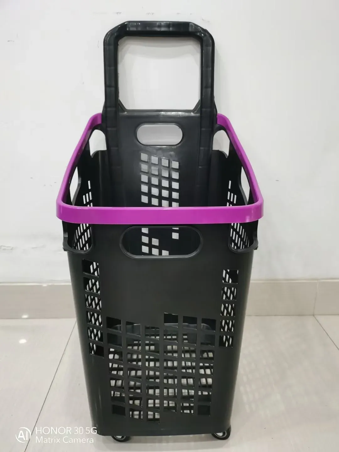 Supermarket 70L Shopping Trolley with Plastic Basket photo 6