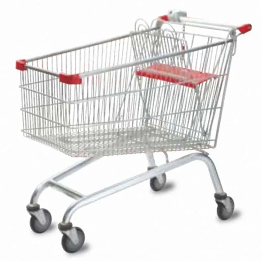 Heavy Duty Steel Hypermarket Collapsible 190L European Style Shopping Trolley photo 3