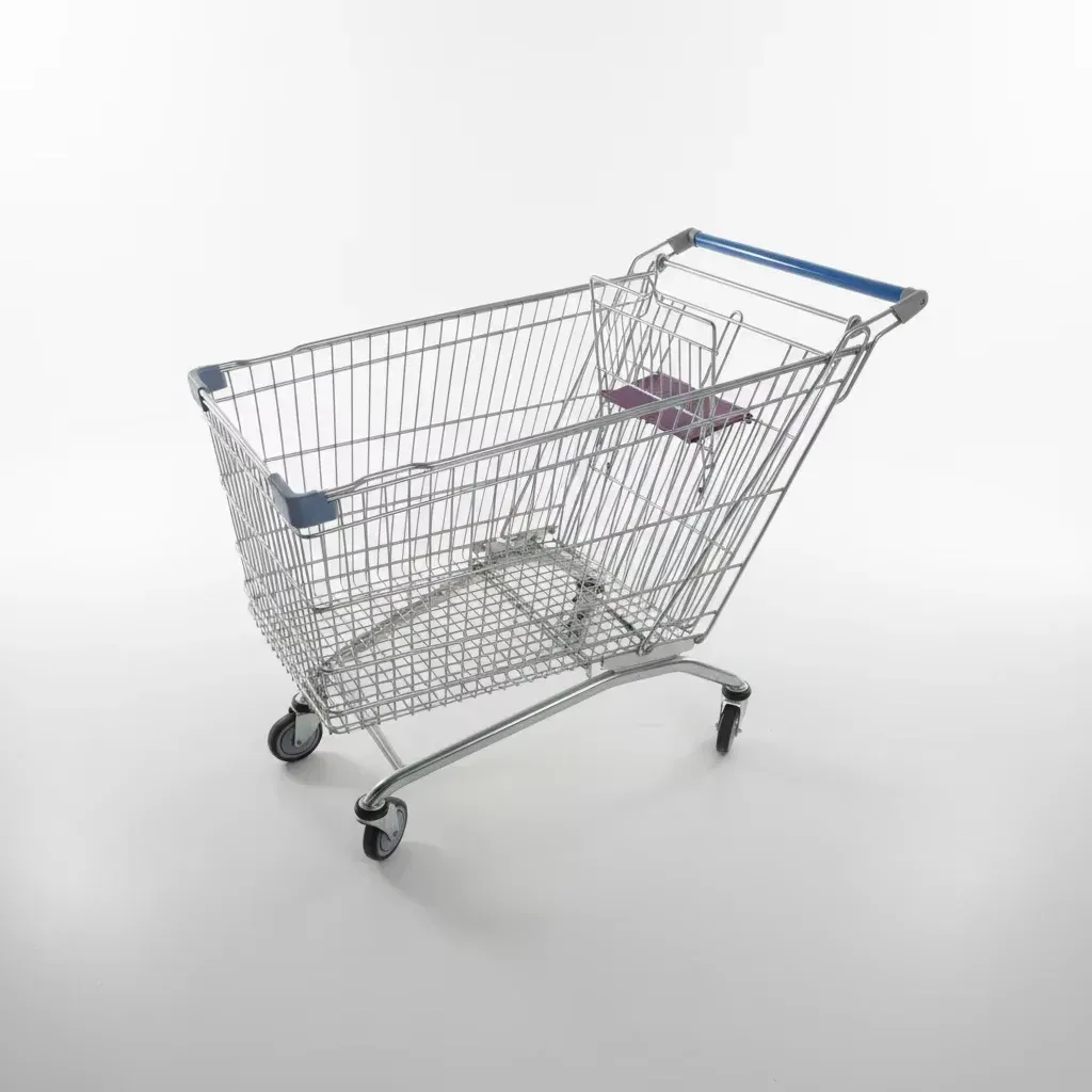 Metal Mesh Folding 240L European Style Shopping Trolley