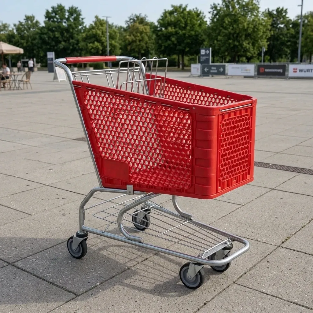 Supermarket Plastic Mesh Collapsible Advertising Board Shopping Trolley