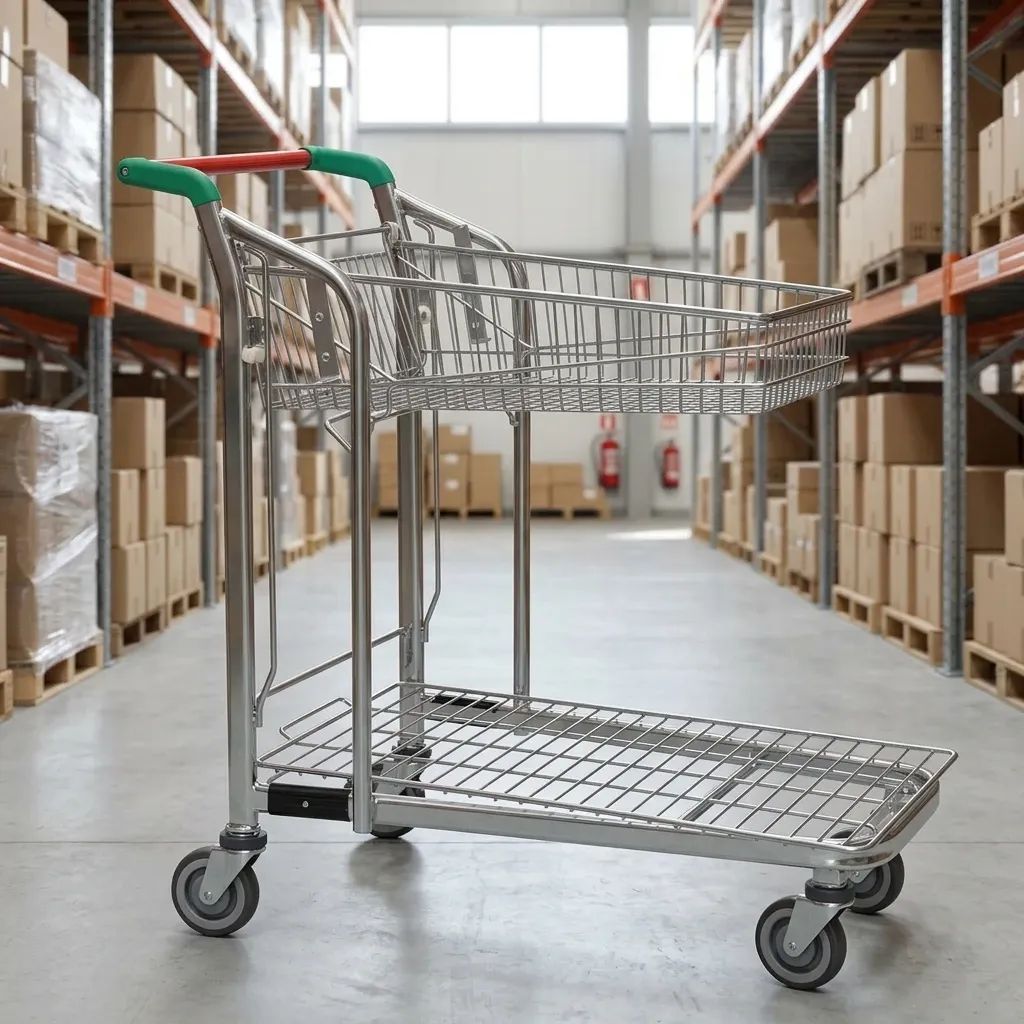 Metal Flat Trolley with Basket photo 3