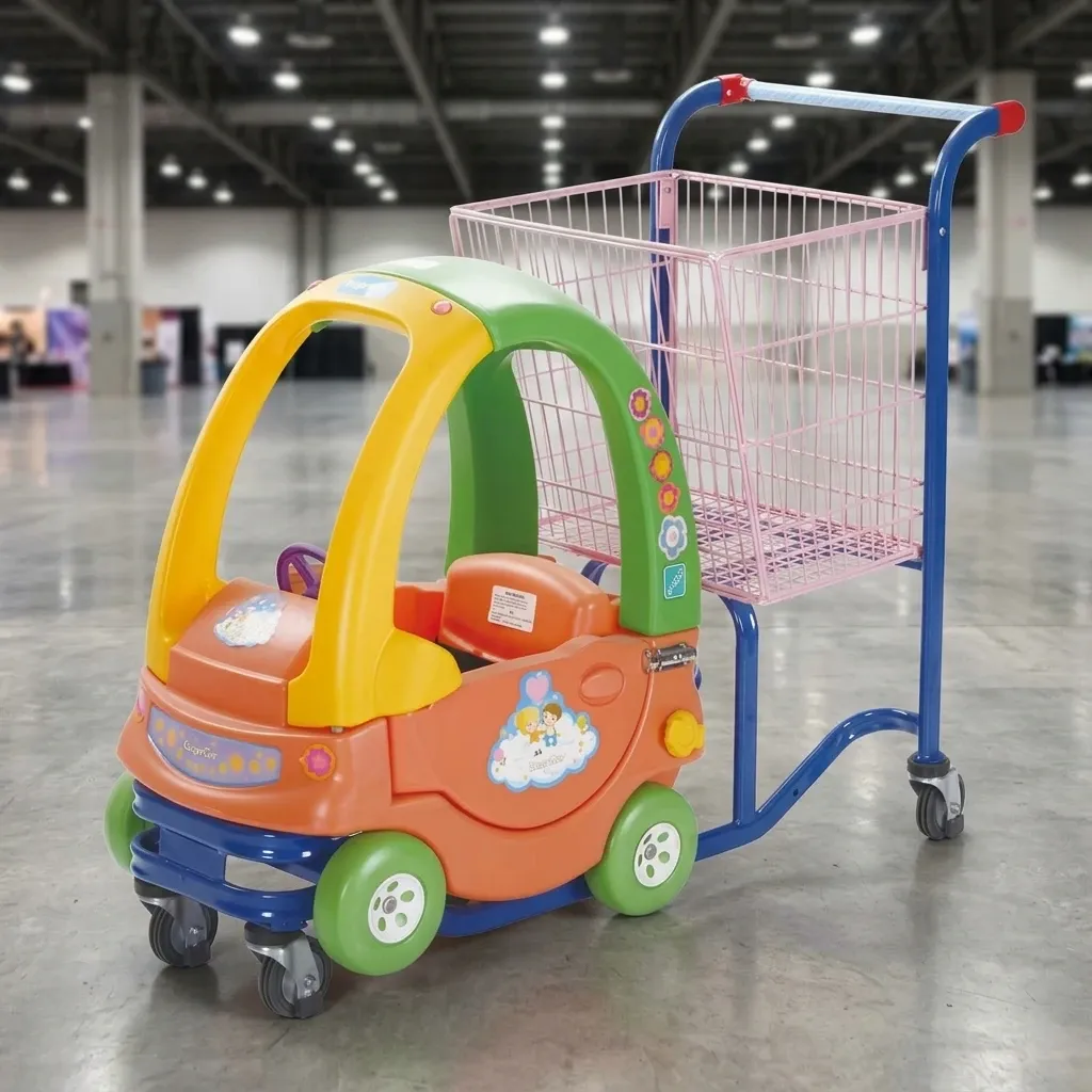 Funny Kids Waterproof Cart Shopping Trolley Toy with 5
