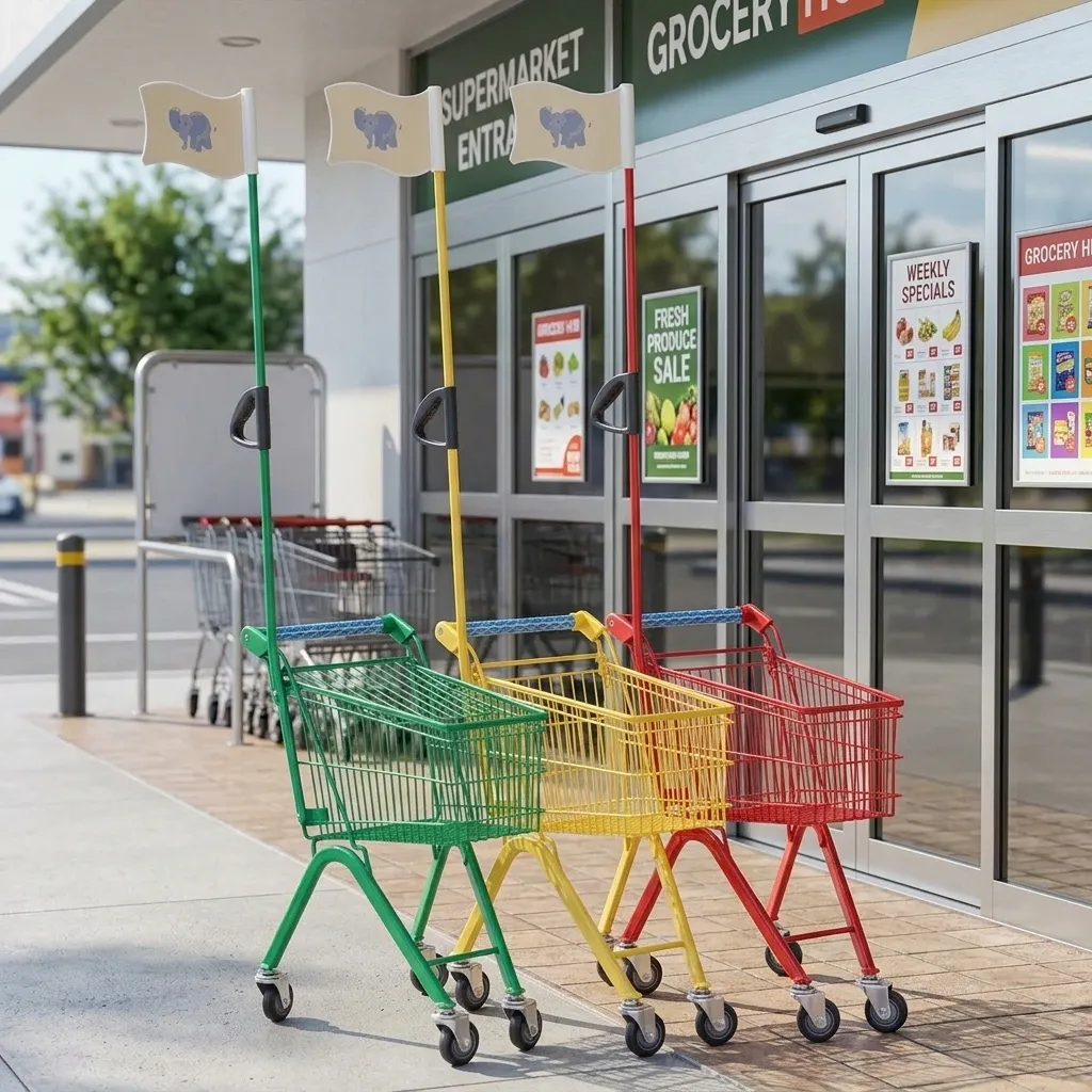 Folding Mesh Children's Shopping Trolley