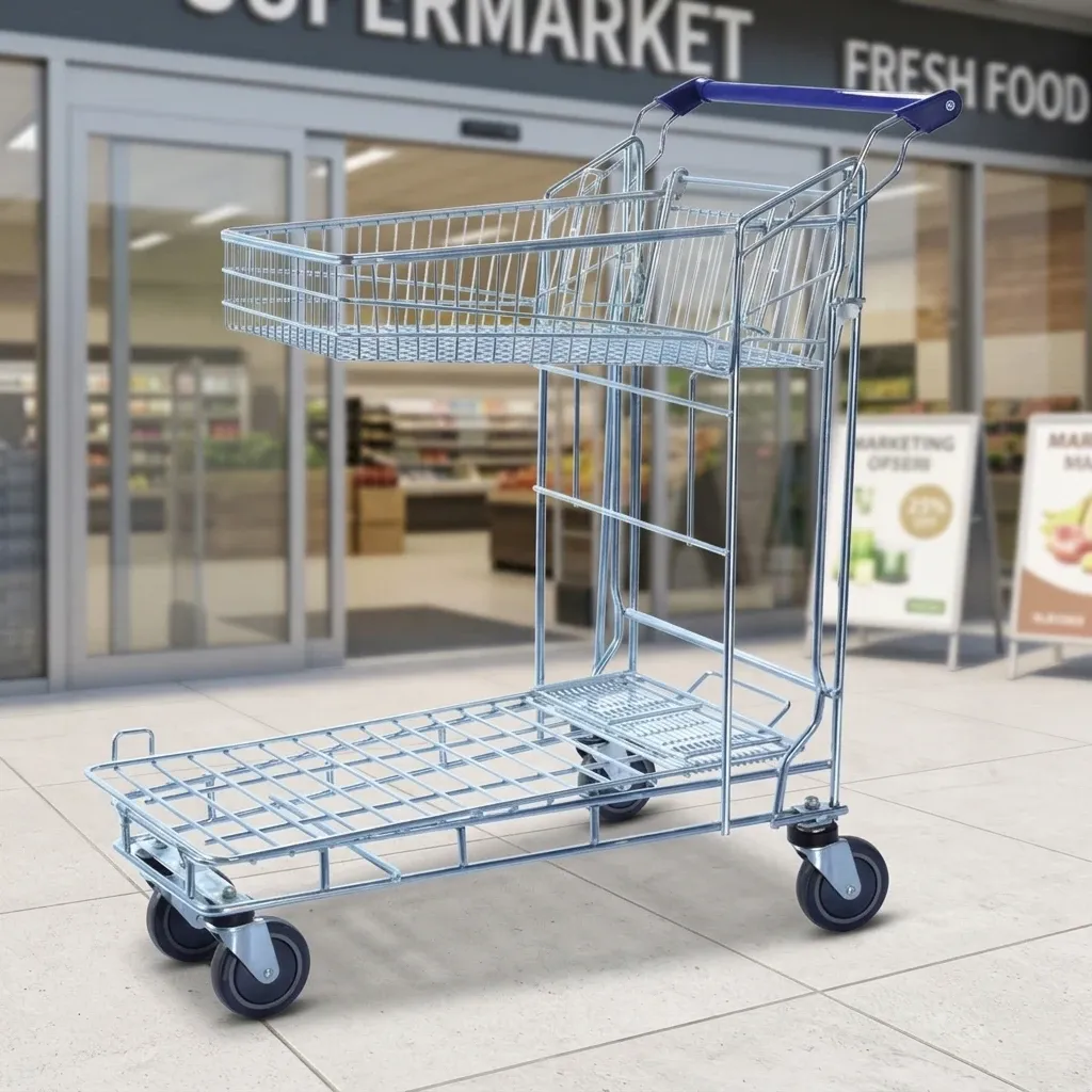 Supermarket Industrial Logistic Cart Hand Push