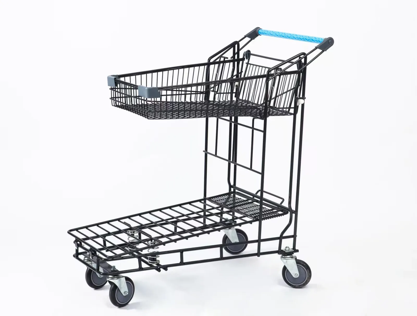 Zinc Plated Metal Mesh Foldable Flat Trolley Compact detail 1