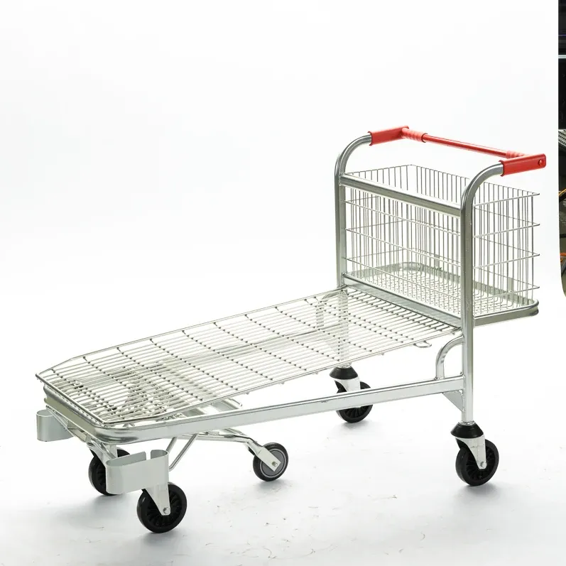 Supermarket Industrial Logistic Hand Push Trolley Mobile detail 3