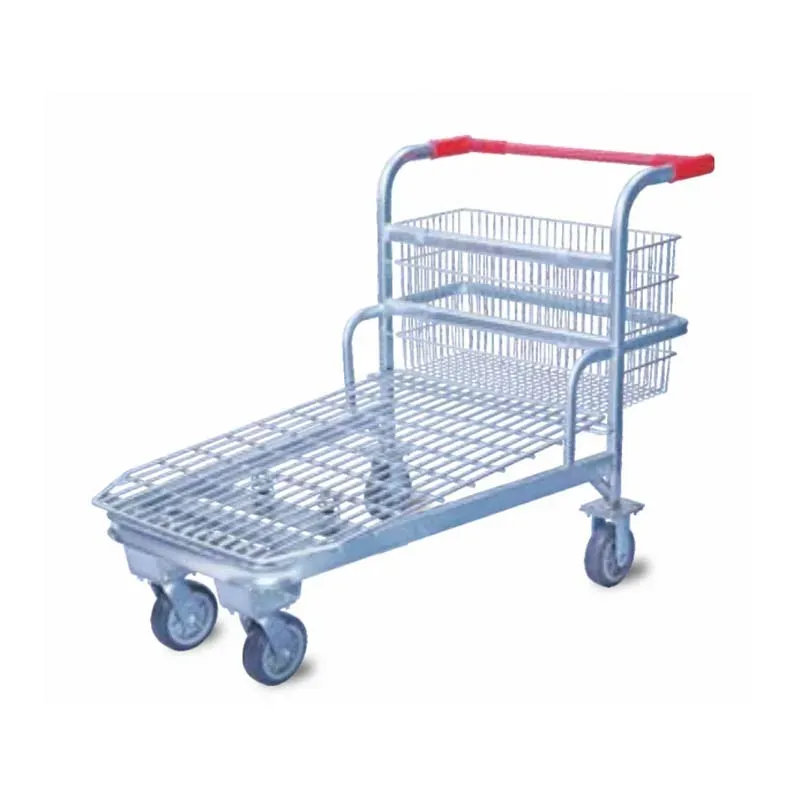 Warehouse Aluminium Alloy Surface Heavy Duty Mesh Structure Steel Flat Trolley (LPT-07233) photo 2
