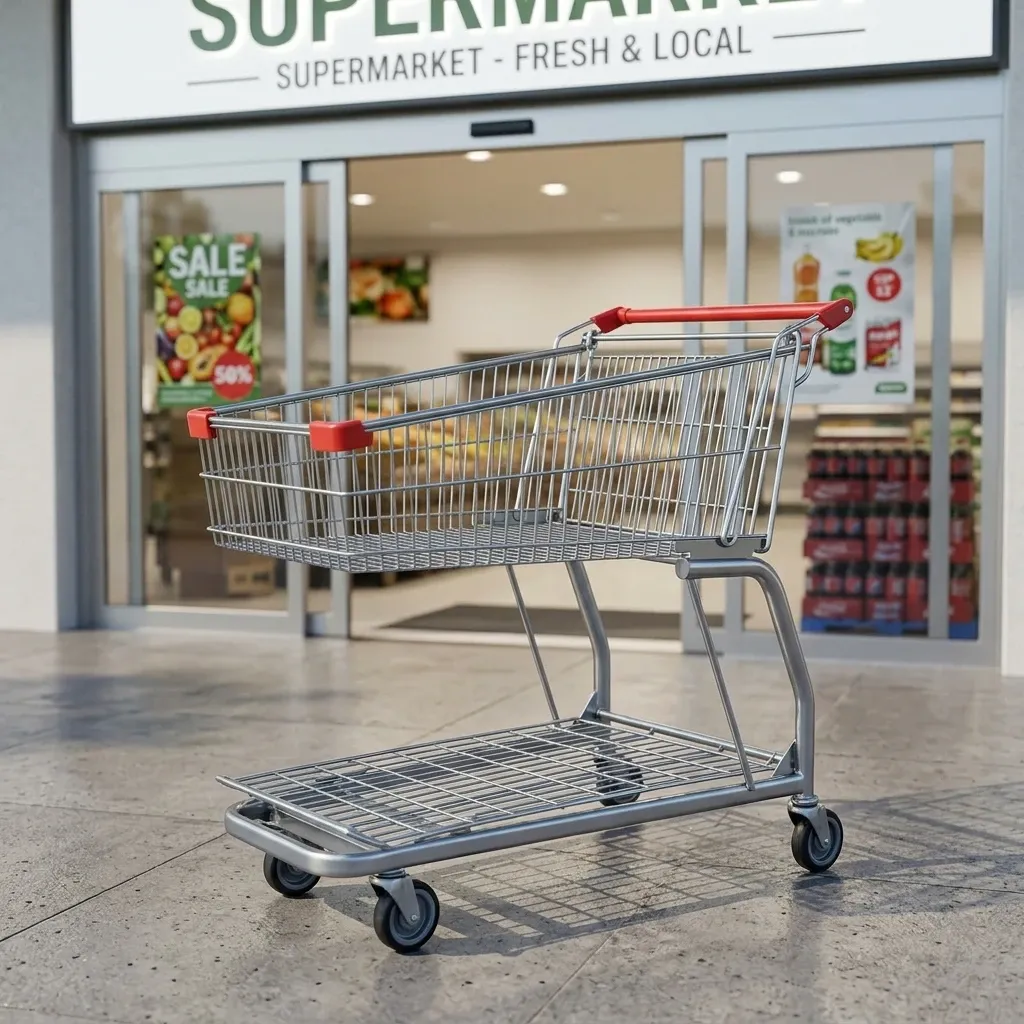 Four-wheel Steel Heavy Duty Corrosion Protected Warehouse Hand Trolley photo 3