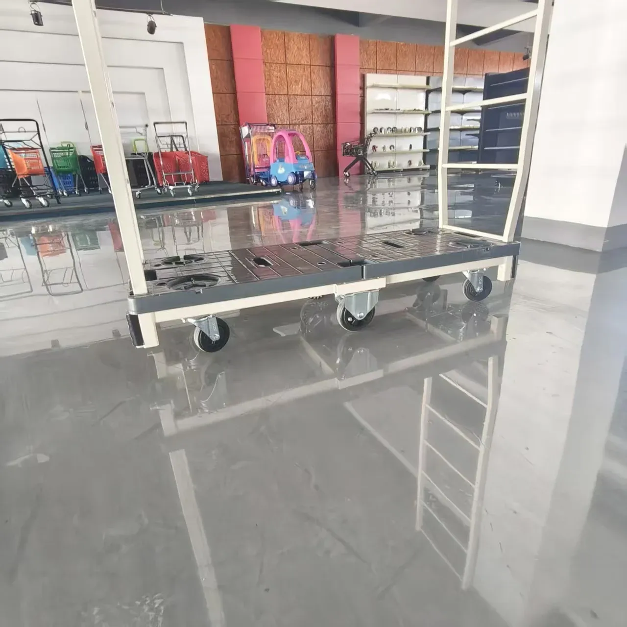 Warehouse Storage Delivery Mesh Folding Rolling Cart detail 2