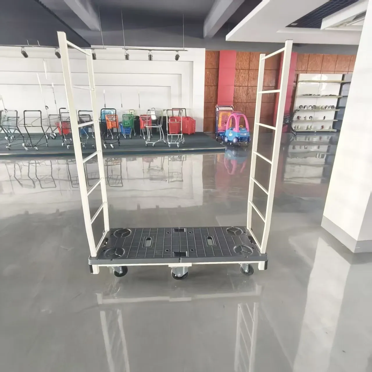 Warehouse Storage Delivery Mesh Folding Rolling Cart detail 4