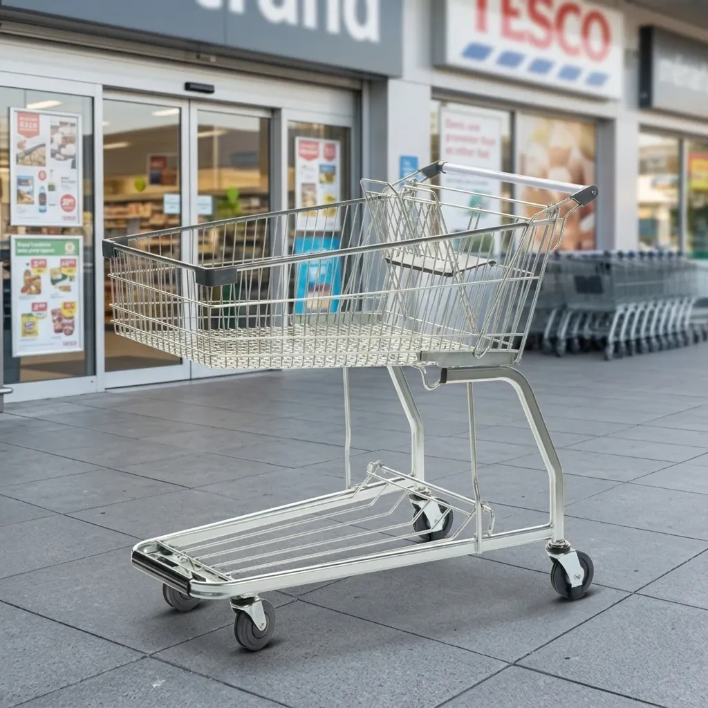 Heavy-Duty Foldable Waterproof Wire Basket Picking Cart