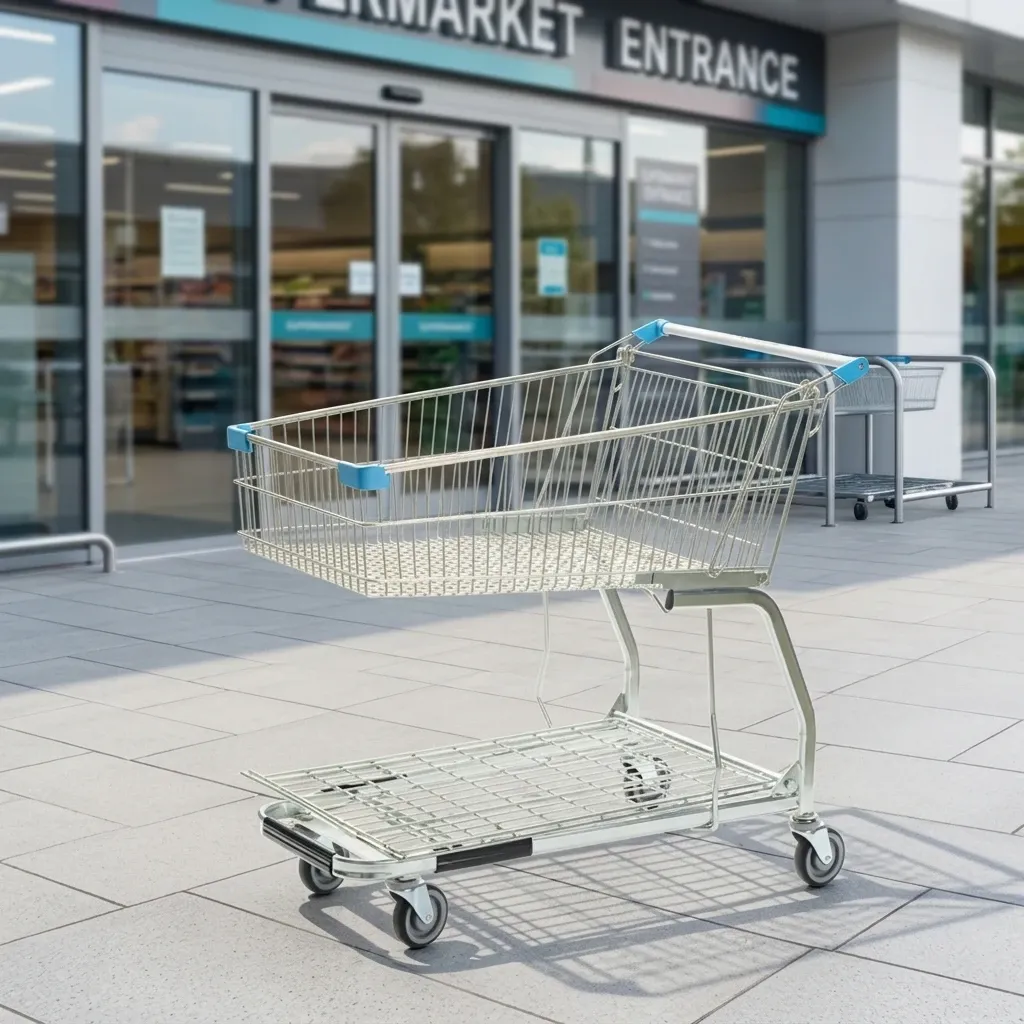 Easy Movable Steel Folding Warehouse Trolley detail 2