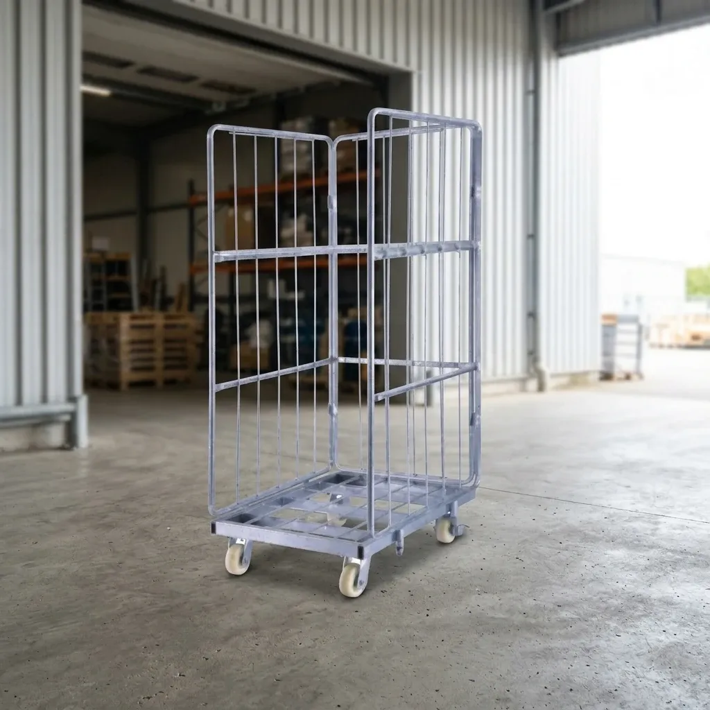 Roll Container Mesh Folding Logistics Trolley 5 detail 3