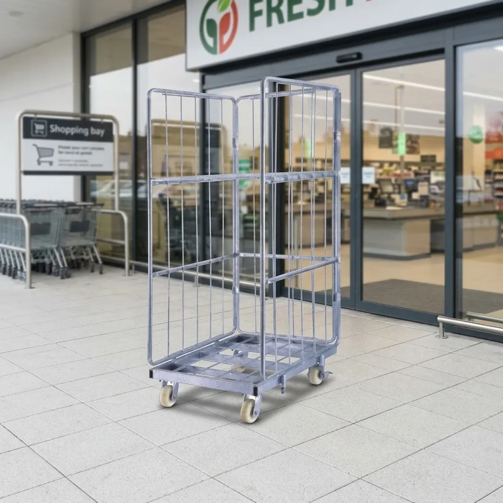 Roll Container Mesh Folding Logistics Trolley 5 photo 4
