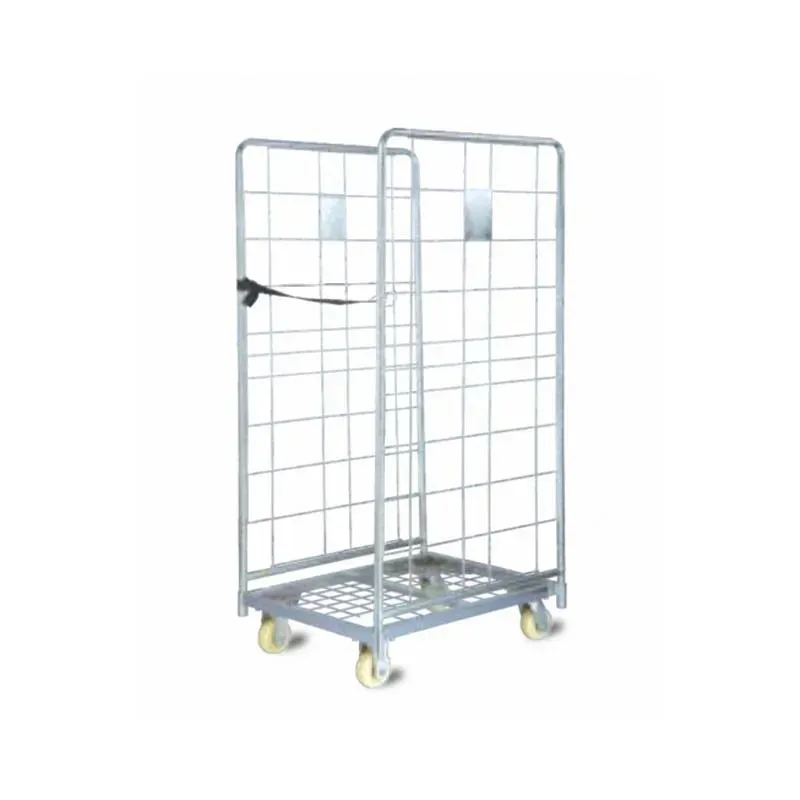 Warehouse Supermarket Industrial Wire Mesh Folding Roll Container detail 3