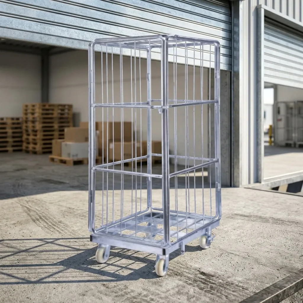 500 kg Capacity Mesh Roll Container Industrial Storage detail 3
