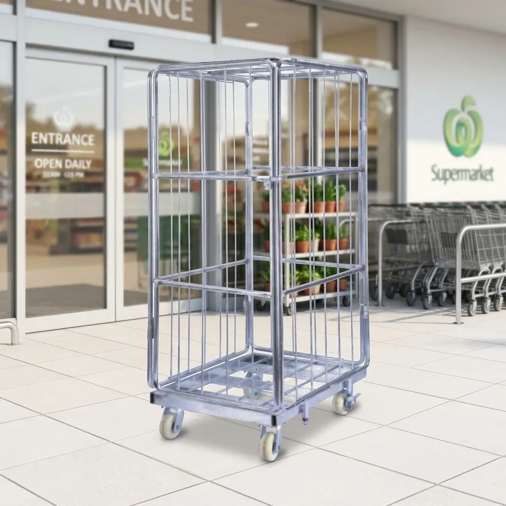 500 kg Capacity Mesh Roll Container Industrial Storage detail 4