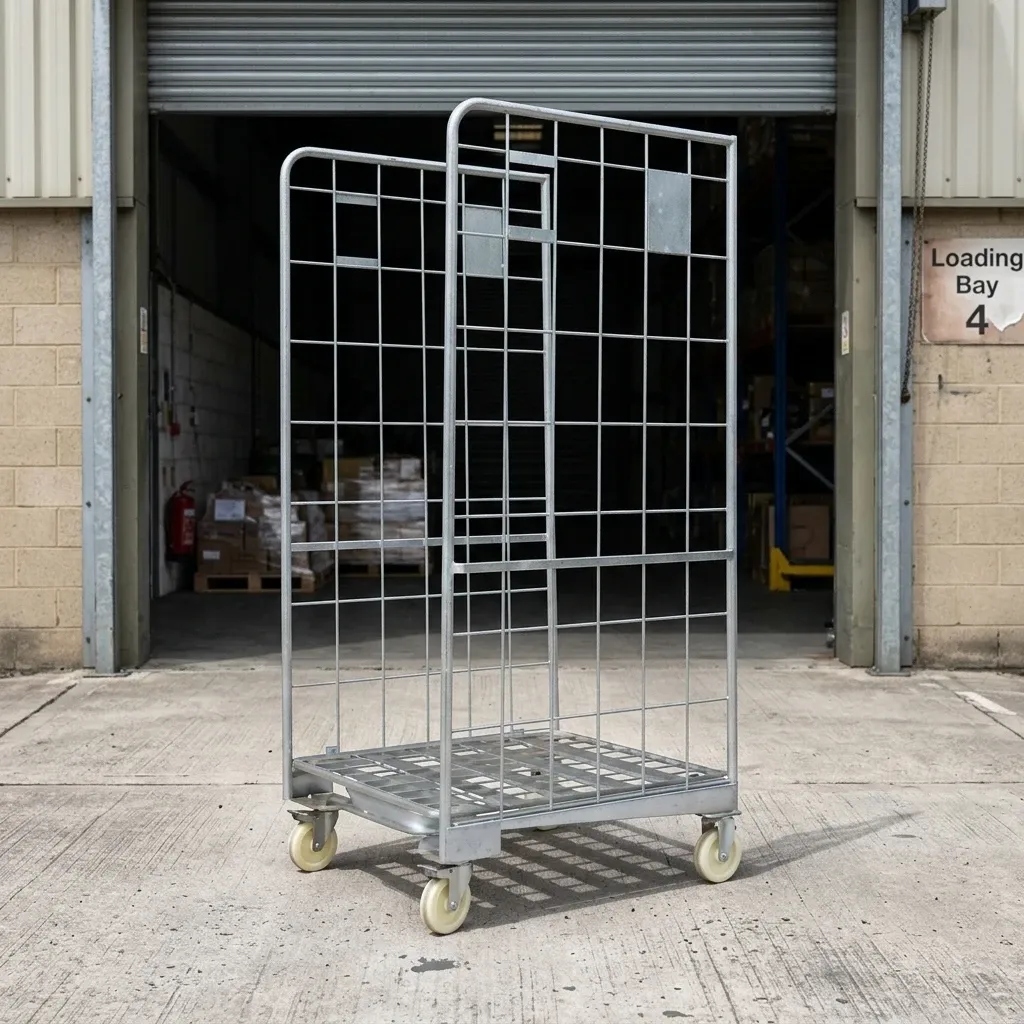 Mesh Folding Roll Container with 5 Storage