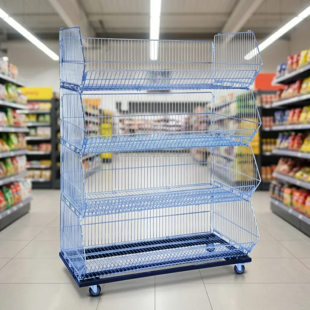 Mesh Supermarket Storage Cage Supermarket Display photo 3