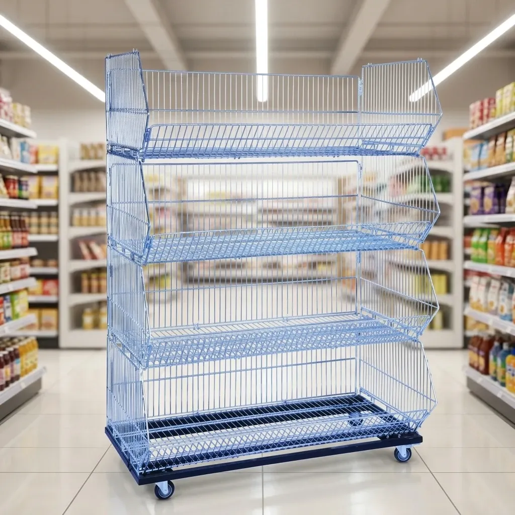 Mesh Supermarket Storage Cage Supermarket Display photo 4