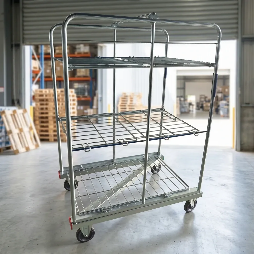 Warehouse Supermarket Industrial Wire Mesh Roll Container photo 1